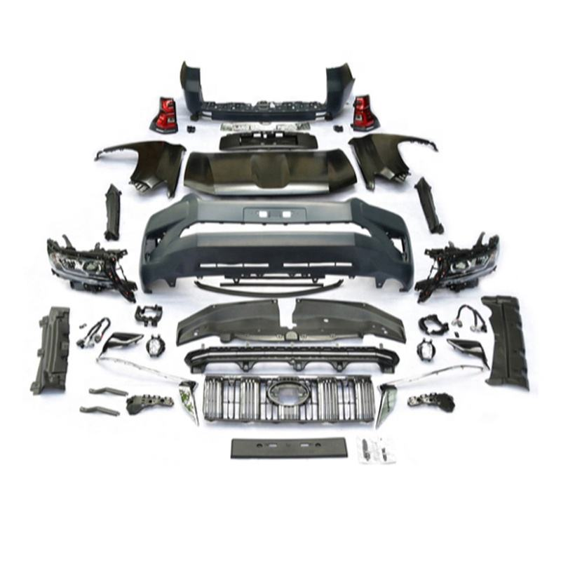 Car Body Kit for Toyota Prado 2010-2017 Upgrade 2018 Front Bumper Rear Bumper Fender Hood and Headlamp Taillight Old to New Car Bumpers