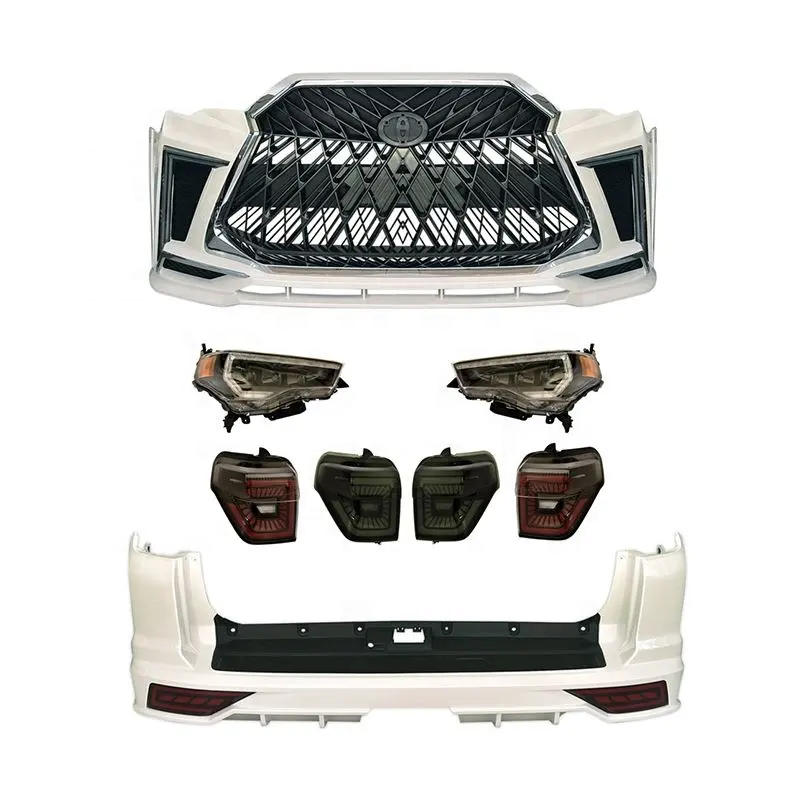 Car Bumper for Toyota 4Runner 2010-2019 Upgrade to Lexus Model Front Bumper Rear Bumper Grille Body Kit