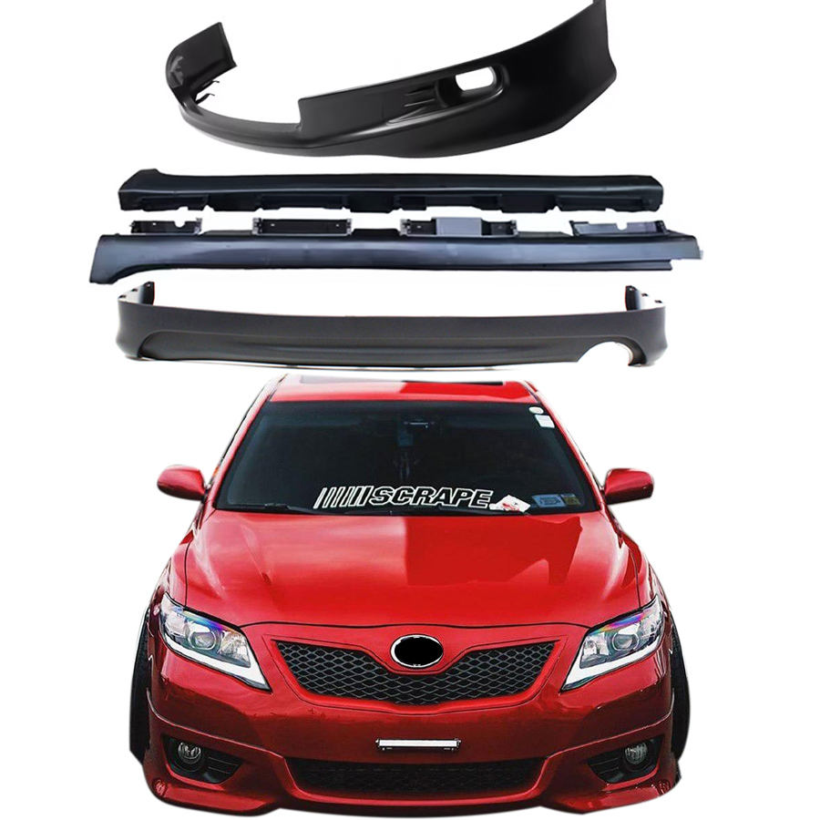 Auto Bumper Kit for Toyota Camry 2007-2011 Plastic ABS Front Lip Rear Lip Sideskirts Screw-On Retrofit Spare Part Retrofit