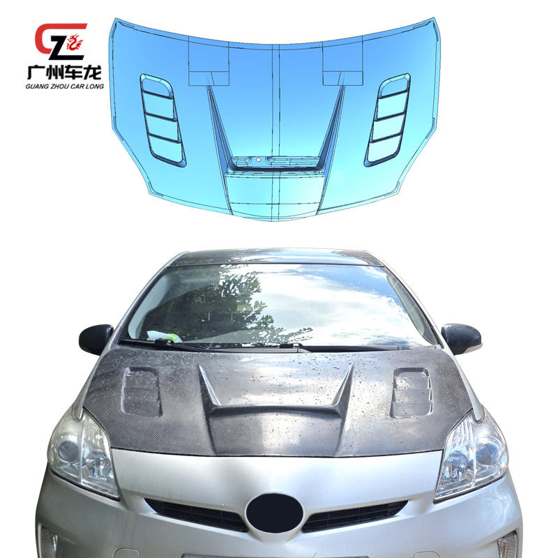 2008-2015 for Toyota Prius Custom Carbon Fiber Engine Hood Cover New Condition