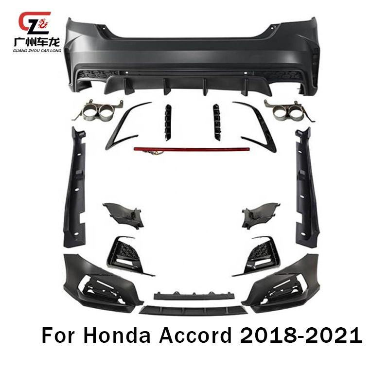 PP Material Car Front Bumper Rear Bumper Side Skirts for Honda ACCORD 2018 Yufer Style Car Bumper Bodykit