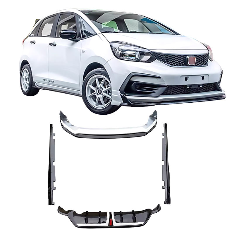 For Honda Fit 2021 2022 2023 Front Lip Rear Lip Side Skirts ABS Plastic Car Bumper Car Bodykit Auto Parts Diffuser Splitter