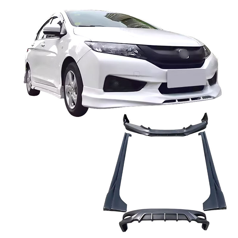 For Honda City 2015-2019 Front Lip Rear Lip Side Skirts ABS Plastic Car Bumper Car Bodykit Auto Parts Diffuser Splitter