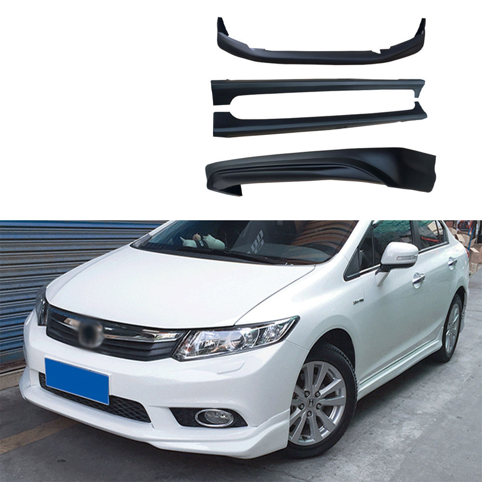 For Honda Civic 2012-2013 Modify Front Lip Rear Lip Side Skirt ABS Material Car Factory Direct Car Body Kit