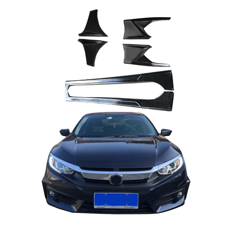For Honda Civic 2016-2017 Front Corner Rear Corner Two Style Side Skirt ABS Material Modify Factory Direct Car Body kit