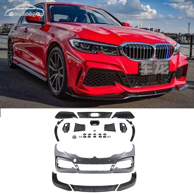 High Quality Injection PP Material GS380 Style Front Bumper Rear Lip Side Skirts Spoiler Body Kits Easy Installation for BMW 3 Series G20 G28