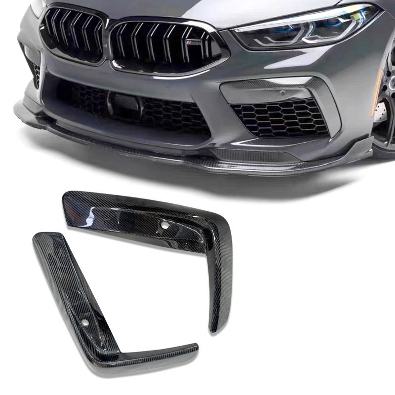 For BMW M8 Fog Lamp Eyebrow Frame Cover Grille Front Bumper Cover Trim Carbon Fiber Auto Parts Body Kit