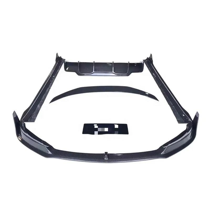 High Quality Carbon Fiber Car Body Kit V Style Front Lip Rear Lip Side Skirts Spoiler for Tesla Model 3 2018-2020