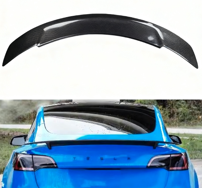 Car Wing Rear Trunk Lip Spoiler Ducktail Real Carbon Fiber Matte Finish for Tesla Model 3 2019-IN Rear Spoiler