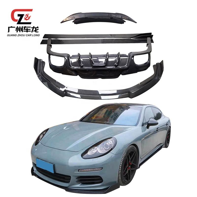 High Quality Carbon Fiber Car Body Kit Front Lip Rear Lip Side Skirts Spoiler for Porsche Panamera 970 Body Kit