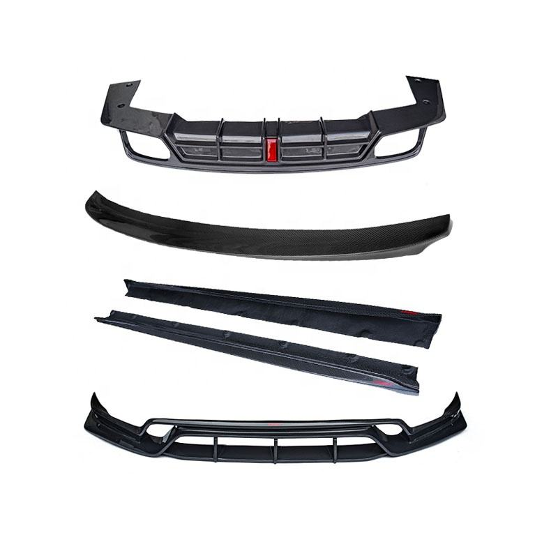 Upgrade to CMST Style Carbon Fiber Front Lip Rear Lip Side Skirts Spoiler Car Body Kits for Porsche Cayenne Coupe 2018-2021