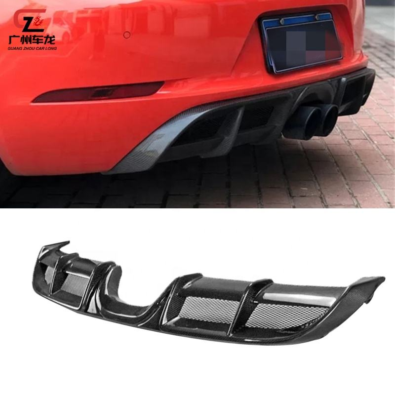 High Quality GT4 Style Carbon Fiber Car Bumper Diffuser Rear Lip for Porsche 718 Boxster Cayman Car Bodykit