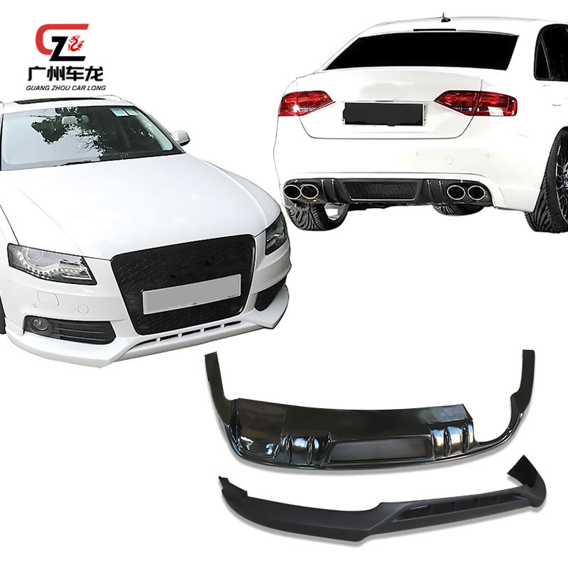 For Audi A4L 2009-2010 Front Lip Rear Lip ABS Material Car Body Kit Hot Sell Injection Car Body Kits Other Auto Parts