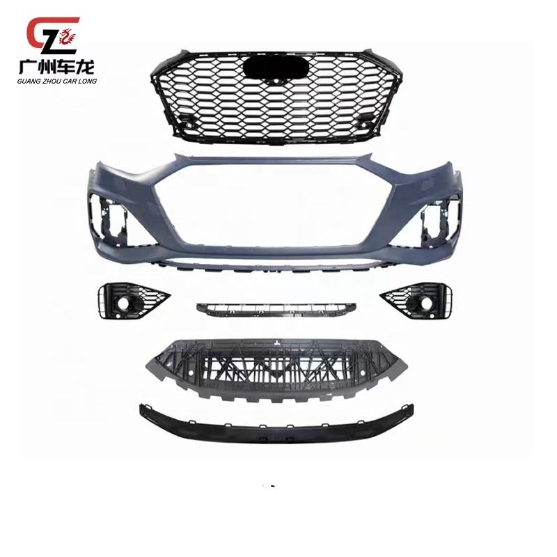 High Quality PP Plastic RS4 Style Car Bumper Front Bumper with Grille for Audi A4L 2020-2022 Car Bodykit