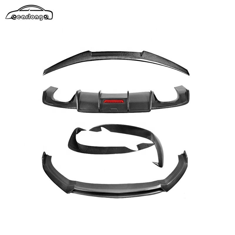 High Quality Carbon Fiber Car Body kits Front lip Rear lip Spoiler For Audi A3 S3 2017-2020