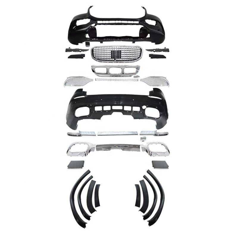 Car Bumpers for 2020 Mercedes Benz GLE W167 Upgrade Maybach Style Front Bumper Rear Bumper Assembly Grille Car Body Kits