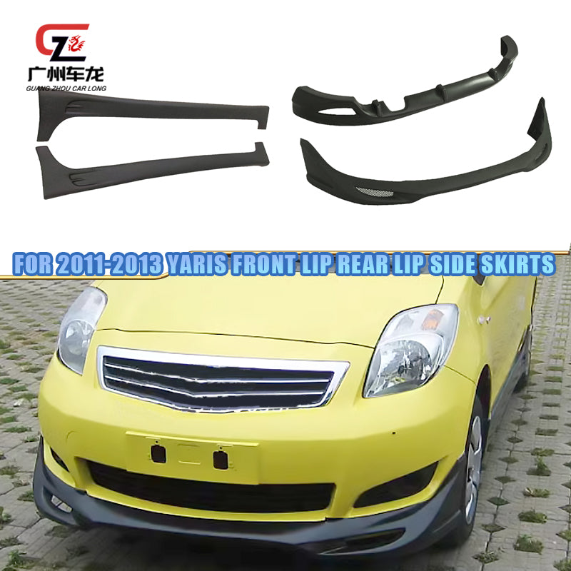 Whole Set Car Body Kits for Toyota Yaris 2011 2012 2013 Front Bumper Lower Lip Side Skirts Rear Diffuser